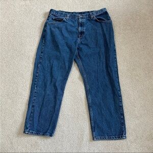 Men’s wrangler blue relaxed fit jeans in size 38 x 29